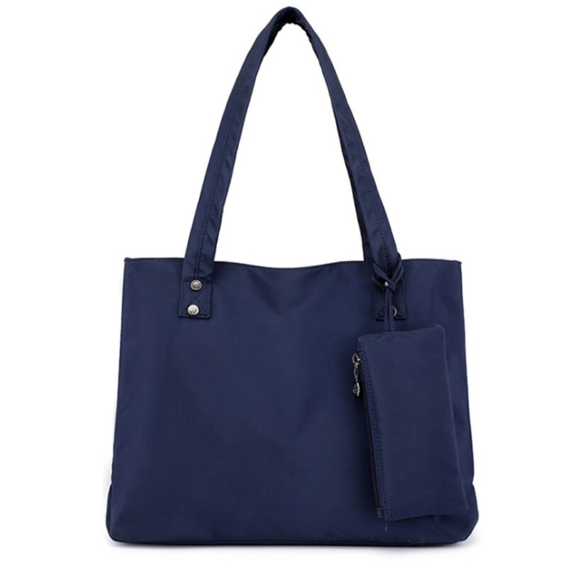 Afslappet kvinder håndtaske vandtæt nylon skulder god slidbestandig store tote messenger tasker: Blå