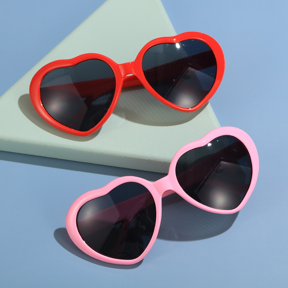 Las luces en forma de corazón se convierten en gafas de efectos especiales de amor, gafas de amor por la noche, gafas rojas, gafas de sol de , para mujer
