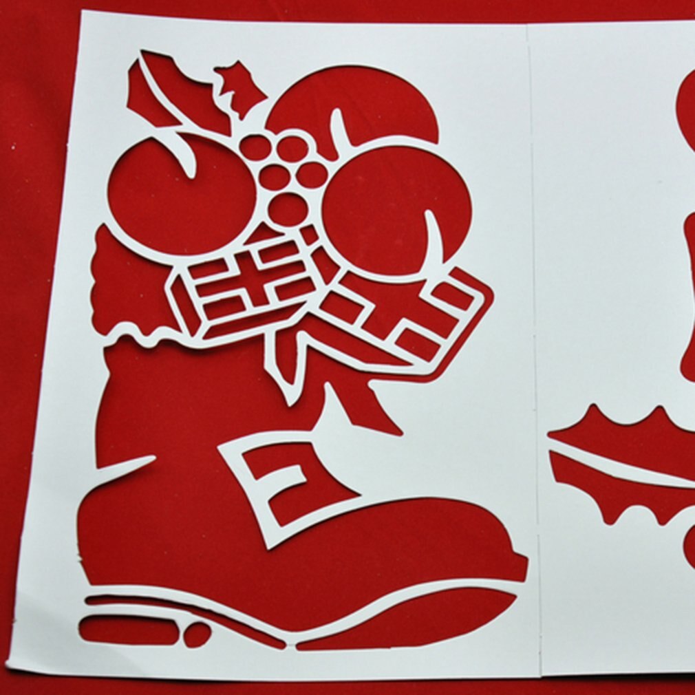 Merry Christmas Spray Pattern Santa Snowflake Window Christmas Ornaments Decoration Snow Template Year