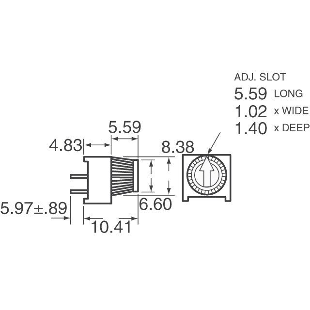 3386P-1-103 10K 1k 2k 5k 10k 20k... 0.5W, 1/2W PC Pins Through Hole Trimmer Potentiometer Cermet 1 Turn Top Adjustment 5PCS/LOT