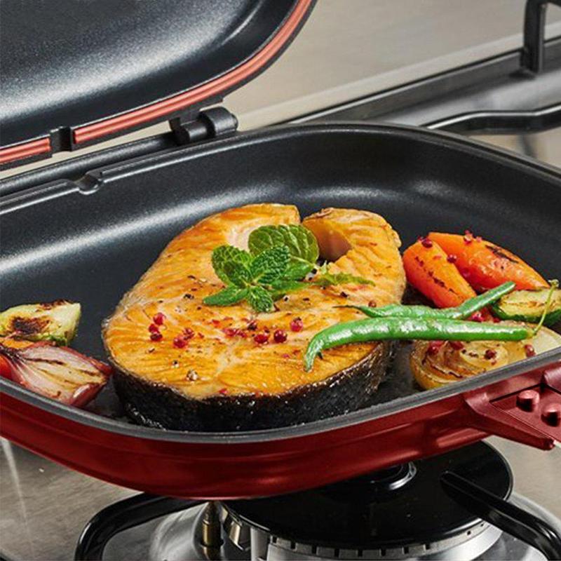 32Cm Dubbelzijdig Koekenpan Spuitgieten Factory Outlet Steak Koekenpan Grill Pan Keuken Kookgerei Snelle Levering
