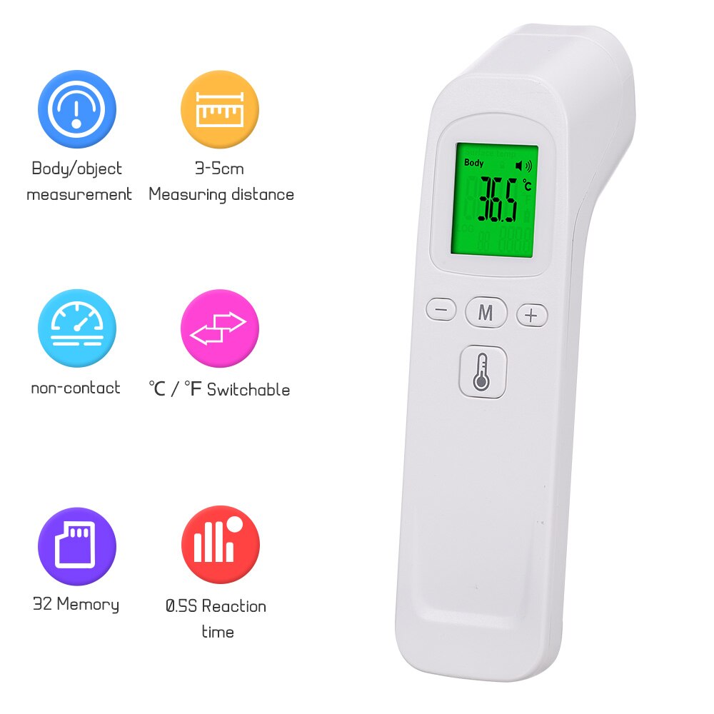 Non-Contact Forehead Thermometer Digital Handheld Infrared Thermometer Object Temperature Gauge High Precision ℃/℉ Switchable: A