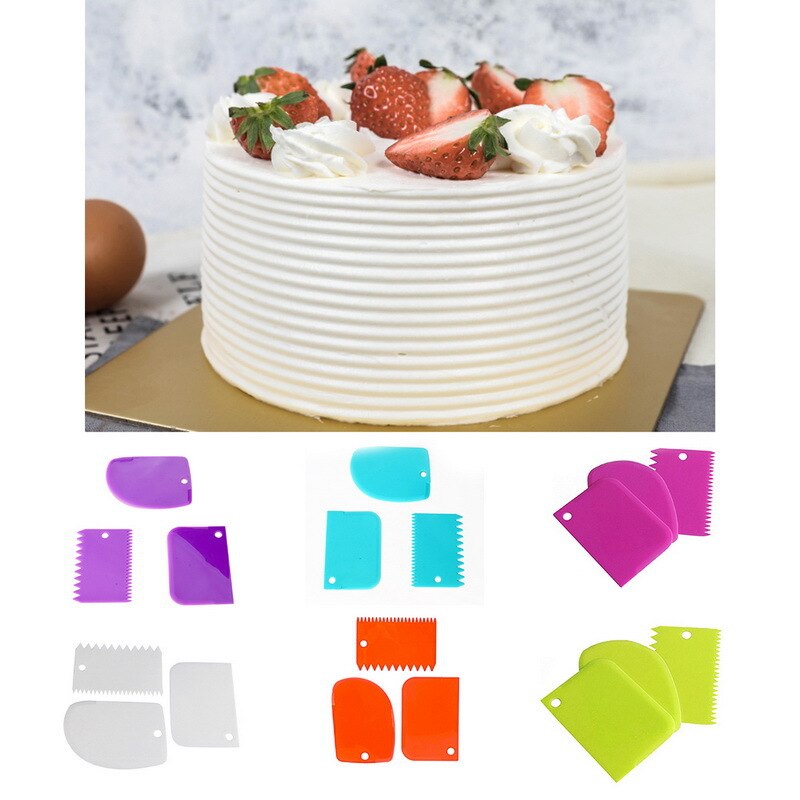3PCS/set Pastry Dough Cutter Cake Bread Slicer Baking Pasty Tools Cake Scraper Spatula Blade