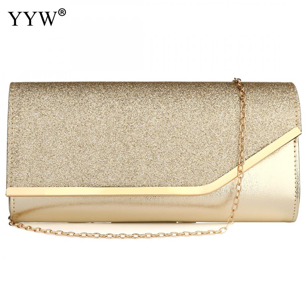 Women'S Glitter Black Wedding Purse Shimmer Envelope Gold Chain Bag Ladies Sequins Evening Party Prom Clutch Bag Handbag