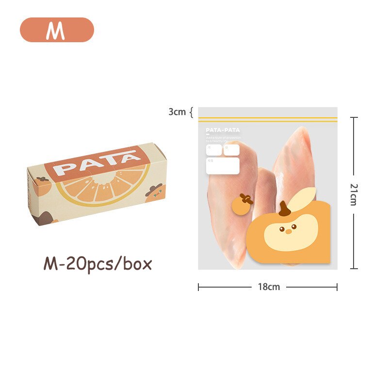 30/20/15pcs Reusable Fresh-keeping Bags Zipper Sealed Bag for Vegetable Fruit Storage Freezing Home Food Bags with Sealing Label: M-20pcs