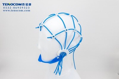La tapa EEG es fácil de desmontar, Material de silicona para habitación EEG, tapa EEG de electrodo de puente: Blue medium