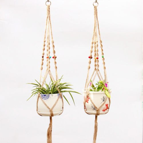 Cintre Vintage pour plantes en macramé, pour Pot de fleurs, panier à suspendre sur les jambes de jardin: VIOLET