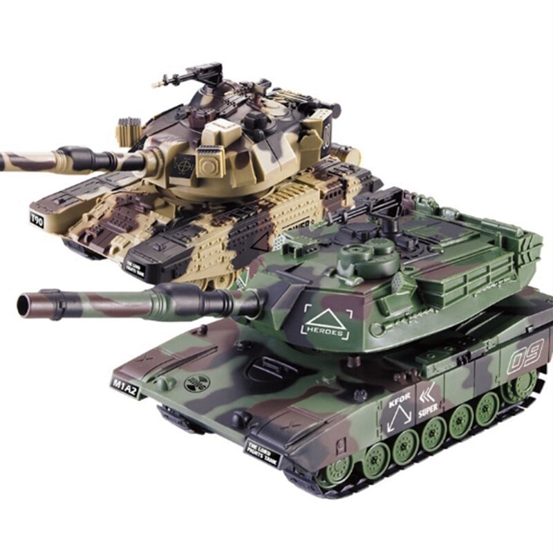 1:32 coche inalámbrico RC tanque de guerra vehículo principal Control remoto tanque electrónico Hobby niño juguetes Crawler para el coche verde-enchufe de la UE