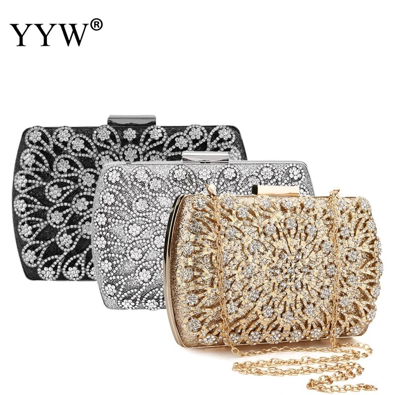 Lady Diamond Wedding Avond Vrouwen Clutch Ronde Tas Mode Portemonnees En Handtassen Crossbody Party Schoudertassen Goud Zilver Zwart