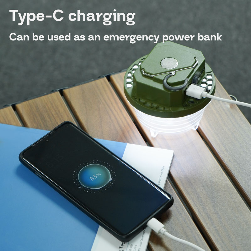 Moslighting 15w power campinglykta tältlampa usb uppladdningsbar bärbar ficklampa campinglampa utomhus vandring nattbelysning