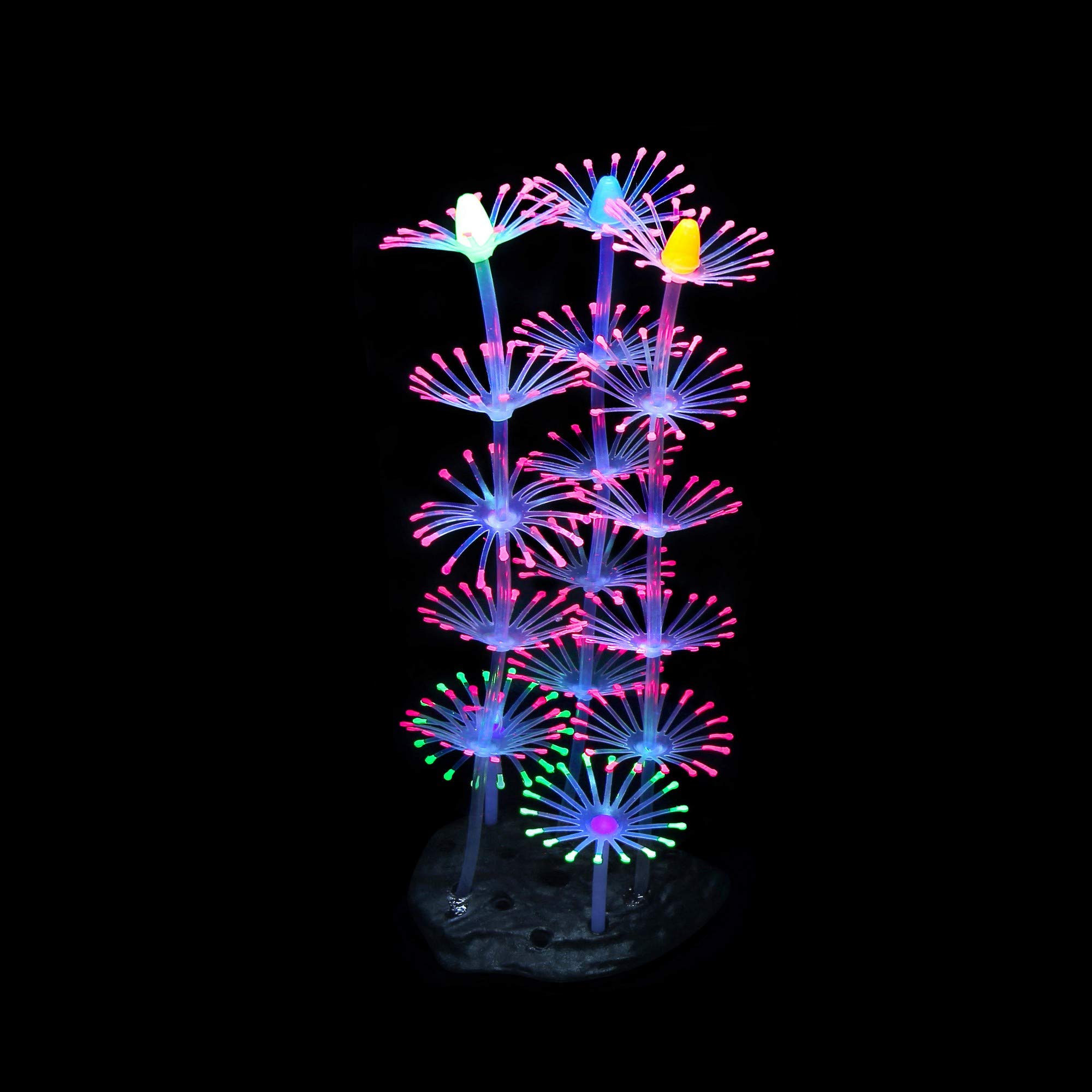 Planta de silicona brillante para acuario, adornos de simulación para pecera, 4 piezas: Verde
