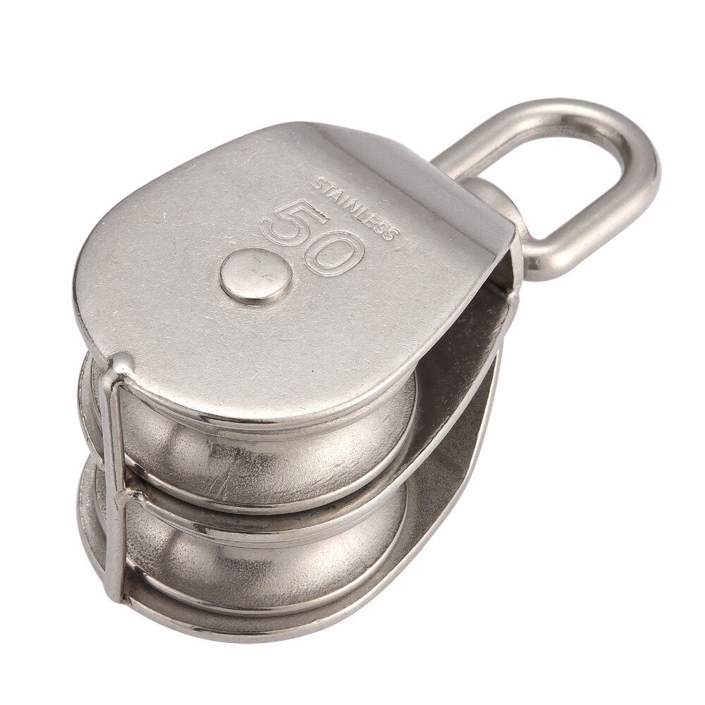 1pcs M15/M20/M25/M32/M50 fishing net Double pulleyPoly Rope Hoist Pulley Wheel Block and Tackle Puller Lift Tools