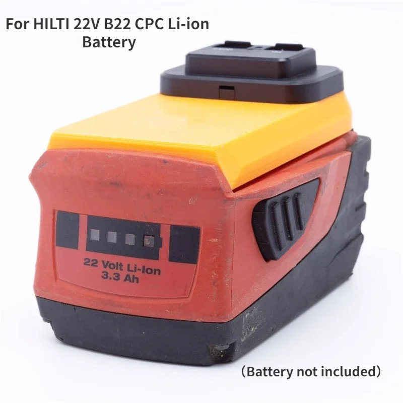 Adaptador de fuente de alimentación para batería de iones de litio HILTI 22V B22 CPC con PD/QC3.0 w.USB para cargador rápido de teléfono (sin batería)