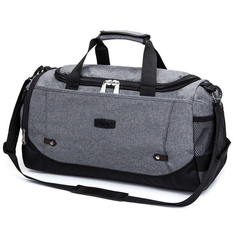 Scione Unisex Grote Reisbagage Tassen Multifunctionele Duffel Schoudertas Casual Messenger Portable Pack Met Schoenen Opslag: Gray