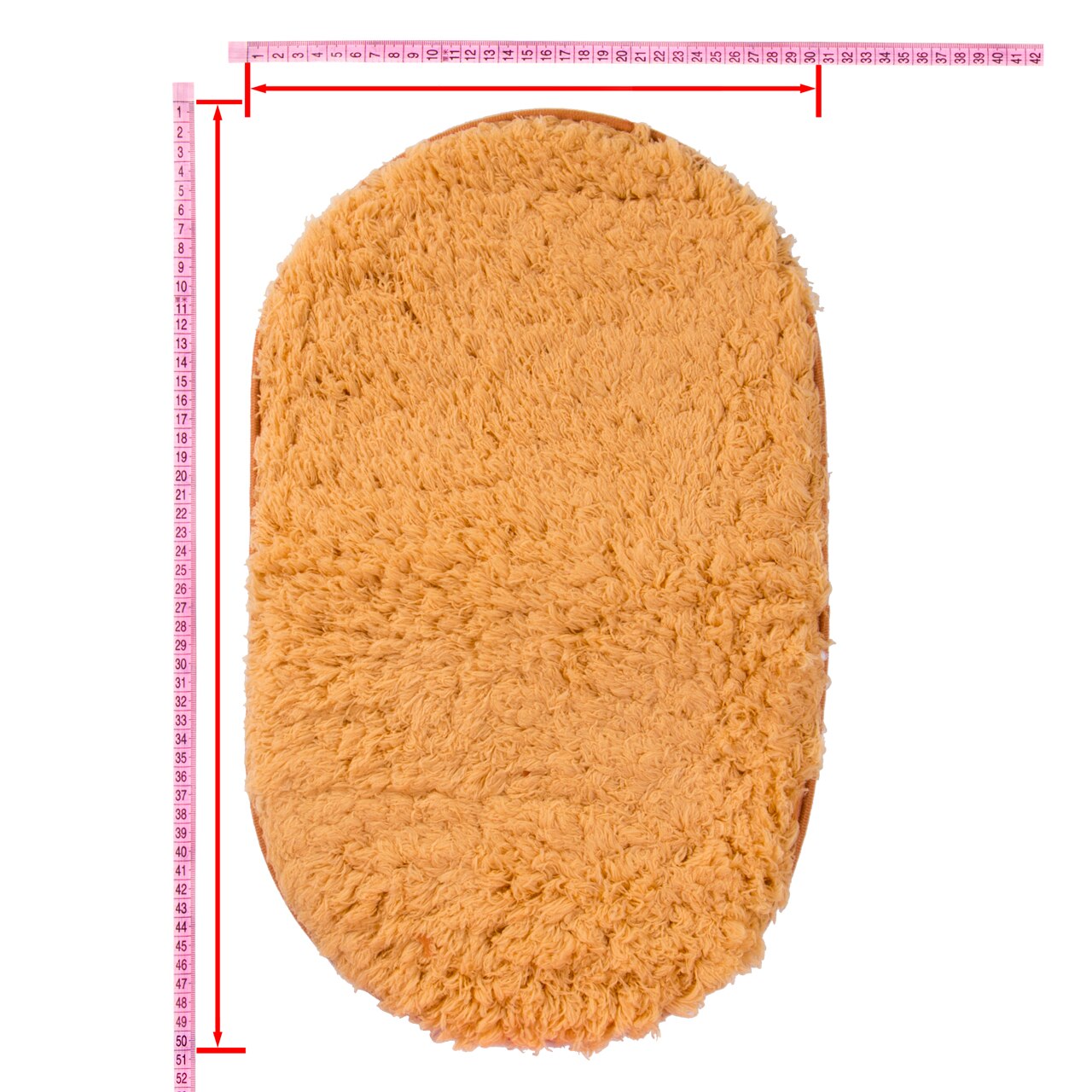 30 x 50/40 x 60cm plys tæpper dejlige lyserøde ovale tæpper stue soveværelse dør gulvmåtte blød varm skridsikker polyester tæppe hjemmeområde: 30 x 50cm / G