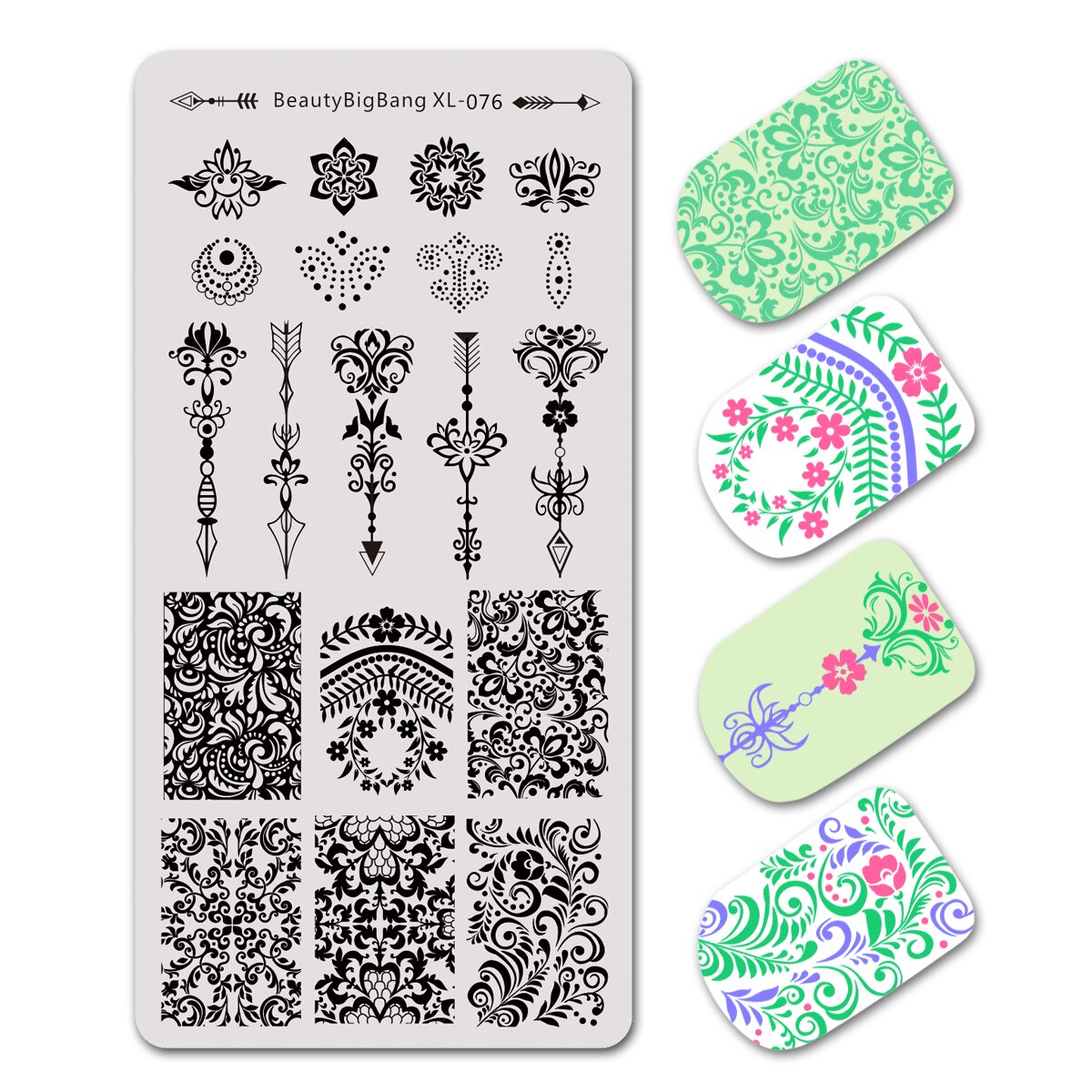 Beautybigbang Nail Stamping placas Nail Art accesorios mármol anual anillo patrón Superior plantillas Nail Stamping Mold XL-089: 76