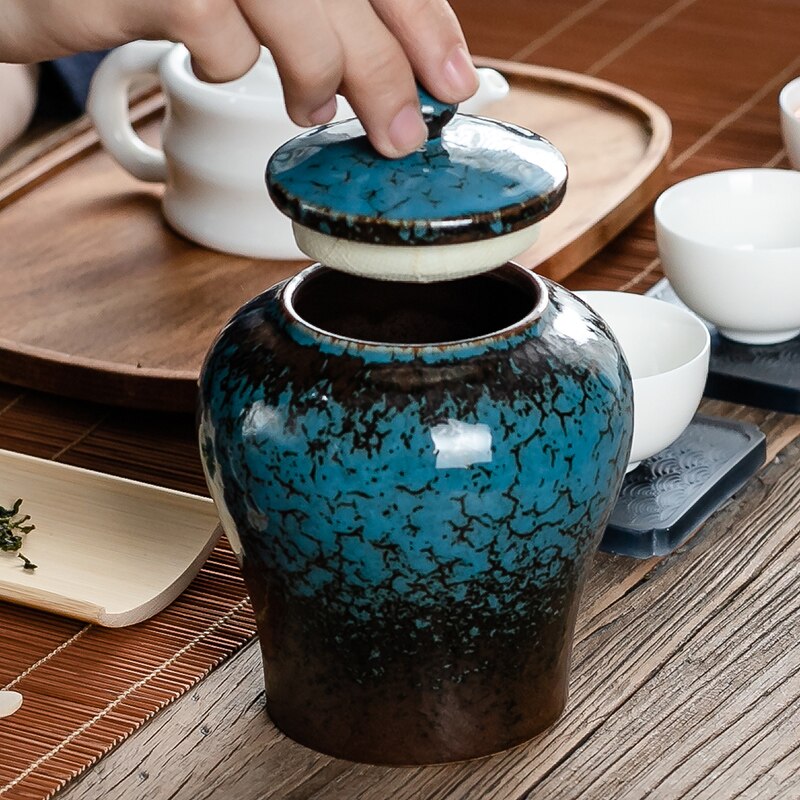 Large Tea Box Ceramic Crafts Tea Tanks Can Canister Collection Storage Container Tea Caddy Teaware Accessories Home Decor