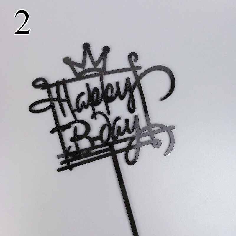 Mirror Acrylic Cake Topper Cute Crown Happy Birthday Letters Cake Topper For Kids Birthday Cake Decor Baby Shower Cake Topper: 13