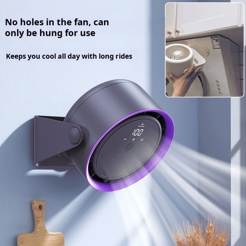Multi-speed Adjustable Desktop Fan Dormitory Kitchen Wall Mounted Fan usb Rechargeable Air Circulation Bladeless Fan
