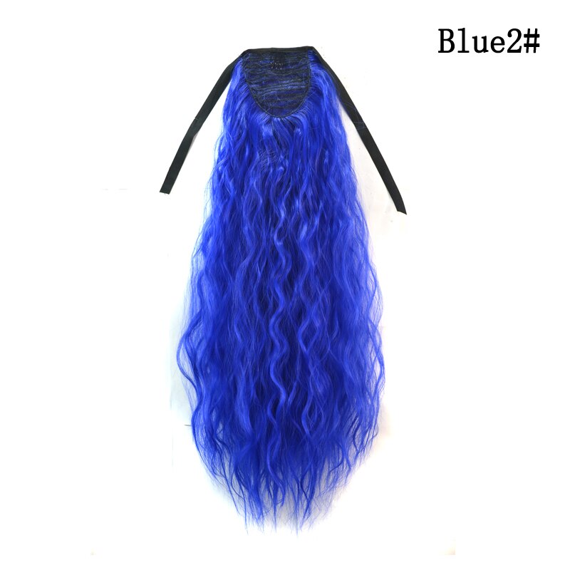 Synthetic Ponytail Wate Wave Long High Temperature Fiber Tie on Hair Extensions For Girls Party Clip in Hairpieces OLD STREET