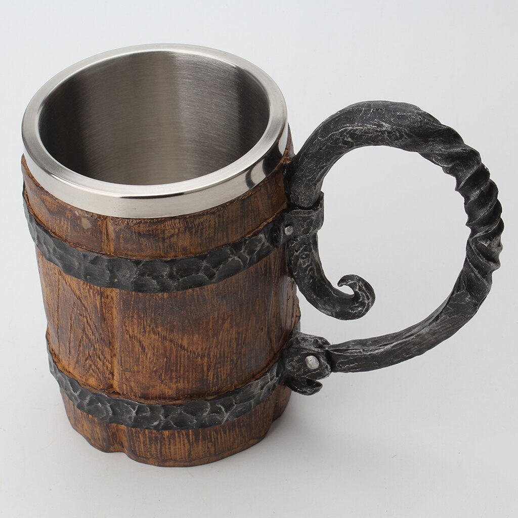 Nachahmung Holz Bier Becher Edelstahl Tasse für Bier Gläser Wein/Milch/