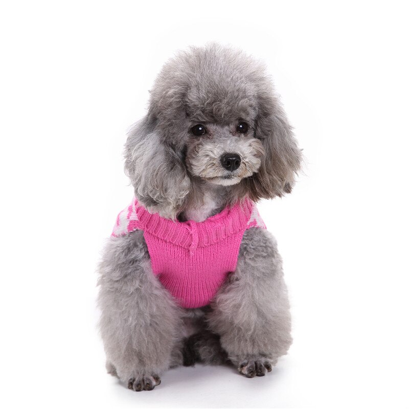 Suéteres de lana para perro, suéter tejido con imagen de amor navideño para perros medianos y grandes, ropa para mascotas (rosa), Otoño/Invierno, novedad