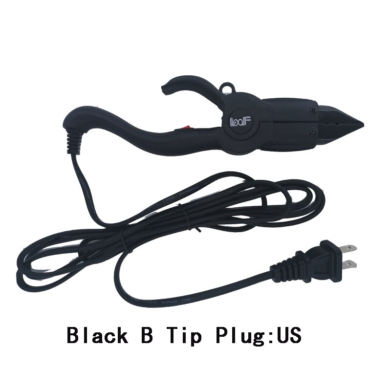 1Pcs Factory Outlet Temperatuur Constante Vlakke Plaat Fusion Heat Iron Hair Extension Keratine Bonding Gereedschap + Geïsoleerde Vingers: Black US  plug  B