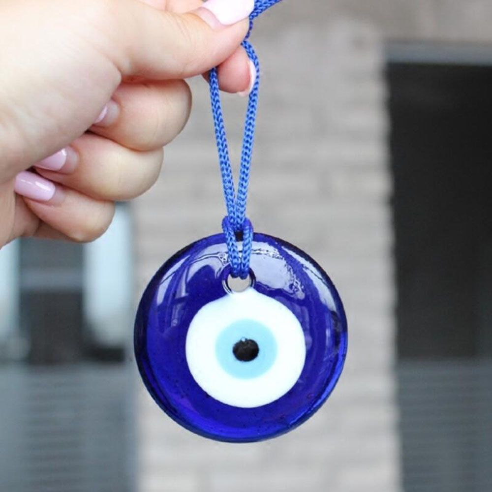 1pc blå lampwork glas tyrkisk onde øje charme vedhæng bil hjem amulet kabbalah