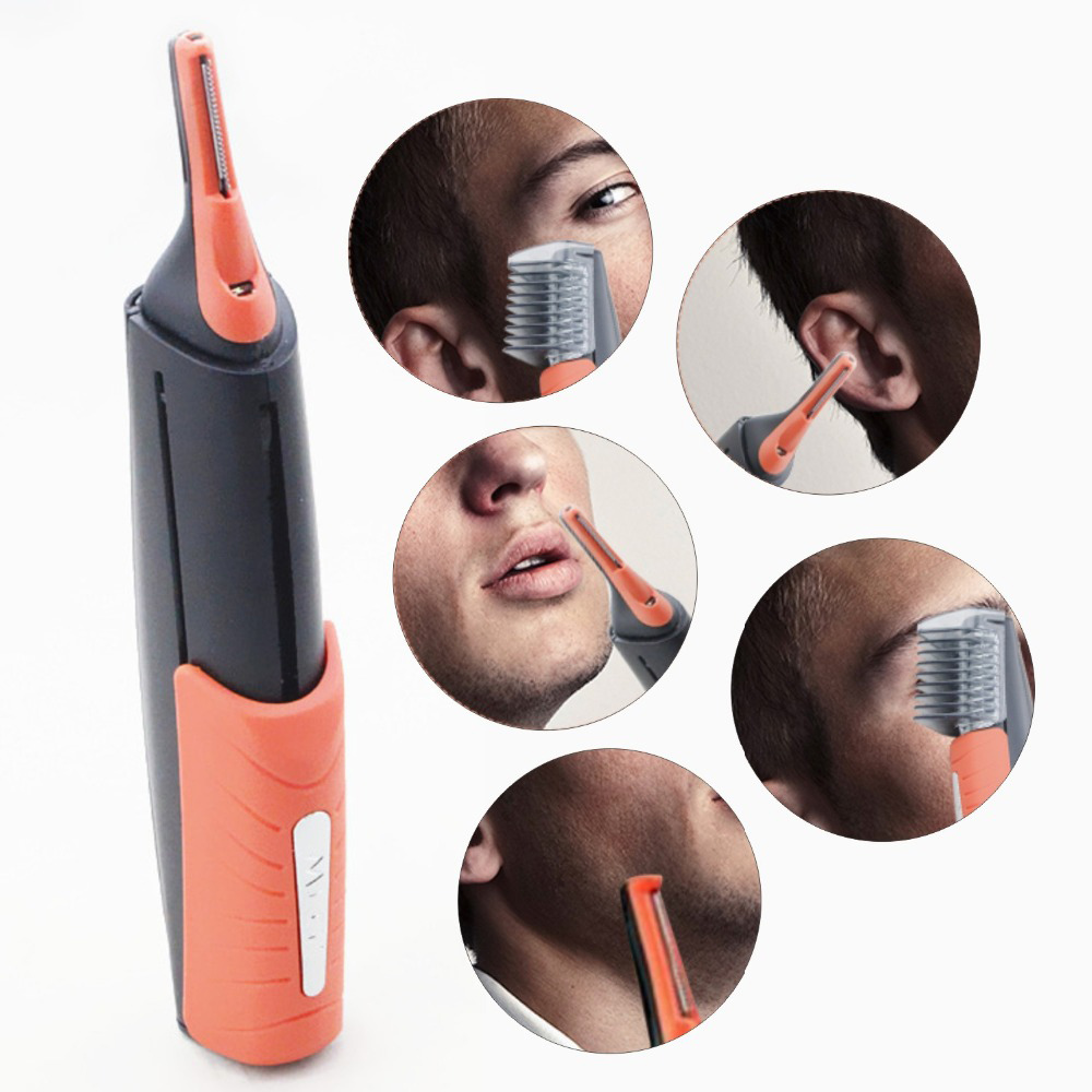 Portable Micro Precision Eyebrow Ear Nose Trimmer Removal Clipper Shaver Personal Electric Face Care Hair Trimer With LED Light