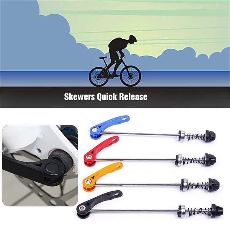 Durable Aluminium Alloy Road Bike Axis Skewers Ultralight MTB Bicycle Quick Release Front 145mm Rear 185mm Wheel Hub Skewers