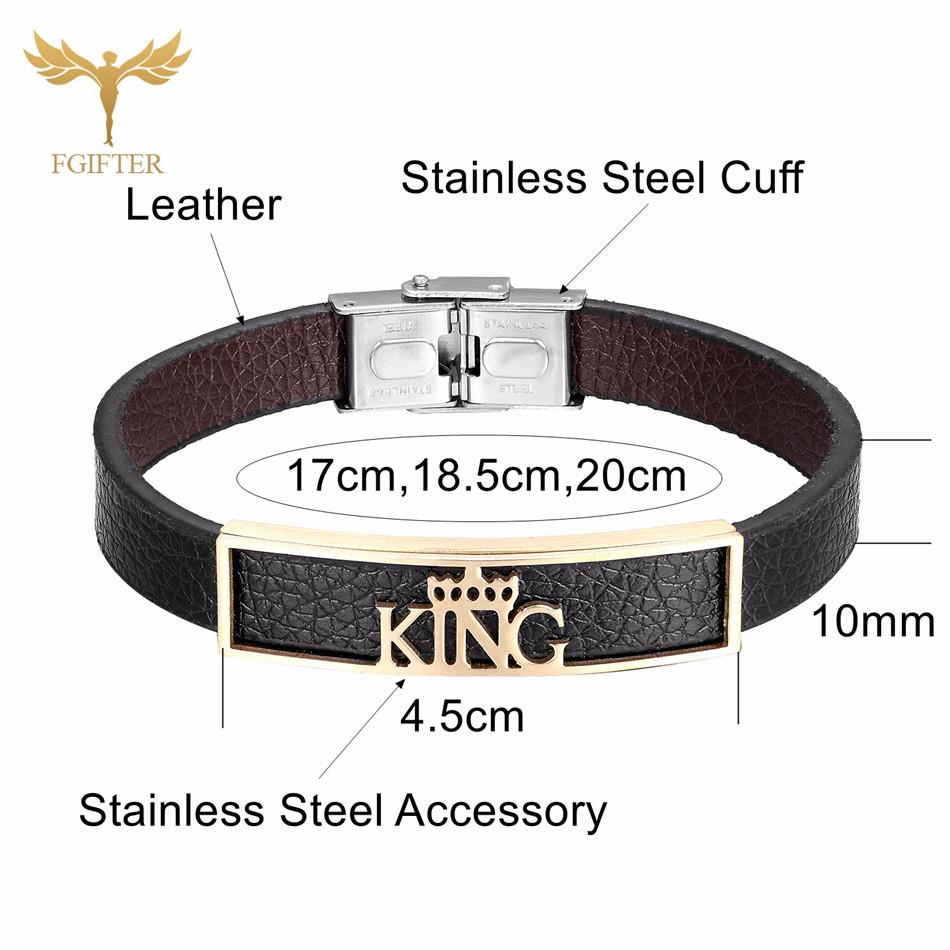 Cool Man Bracelet Jewelry King Bracelet Stainless Steel Accessories Adjustable Multilayer Leather Jewelry Armband