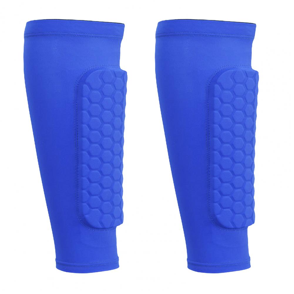 Maniche per gambe traspiranti Maniche per parastinchi da calcio con cuscinetti a nido d'scimmia per bambini Compressione per adulti per migliorare lo sport: XXL / Blu