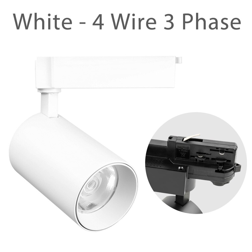 Moderne 35W Cob Led Spoor Licht 2 3 4 Draad Rail Verlichting Systemen Aluminium Plafond Spotlight Keuken Winkel Gang: White 4 Wire 3 Phase / Natural White