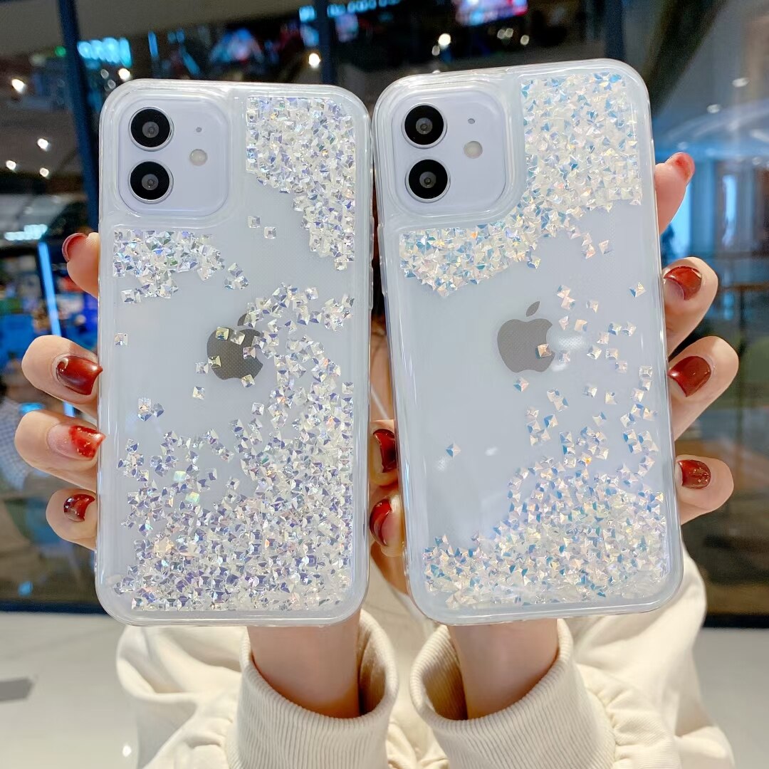 Bling Strass glitter Flüssigkeit Quicksand telefon Fall Für iphone11Pro Max XR XS MAX 7 8 Plus 12Pro max 12mini backcover