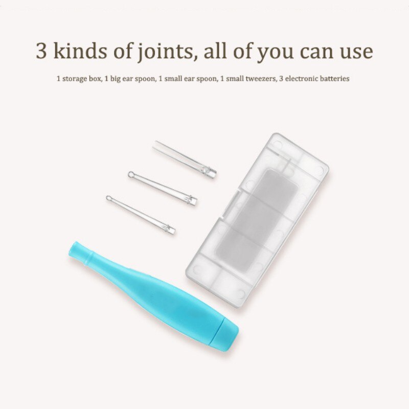 Baby Ear Cleaner Ear Wax Removal Tool Flashlight Earpick Ear Cleaning Earwax Remover Luminous Ear Curette Light Spoon