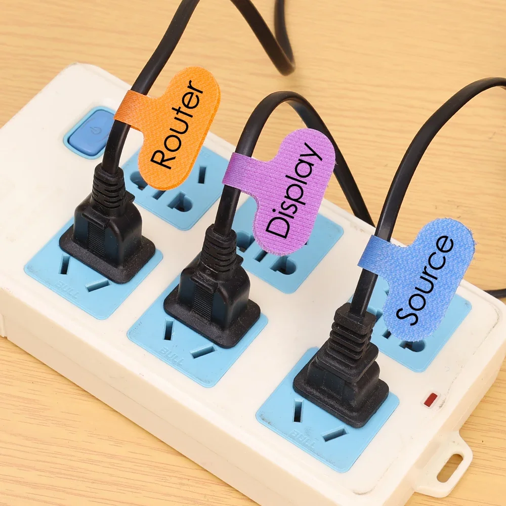 Self Adhesive Cable Labels Reusable Writable Cord Label Tags Cable Management Wire Organizer for Home Wires Handwriting Tags
