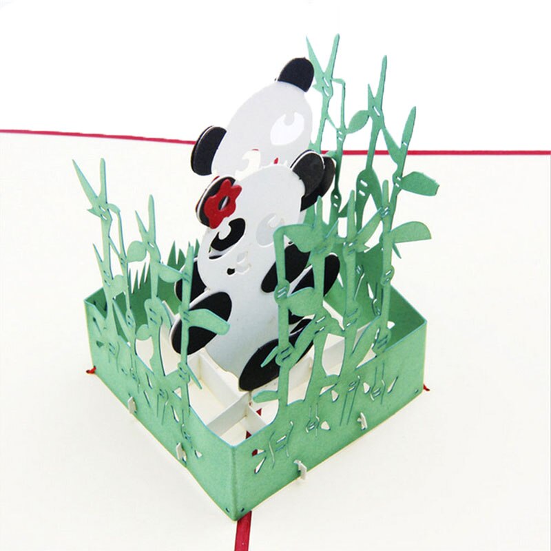 Panda symbole paix 3D Up carte amitié enfants jour joyeux anniversaire pâques N1HA