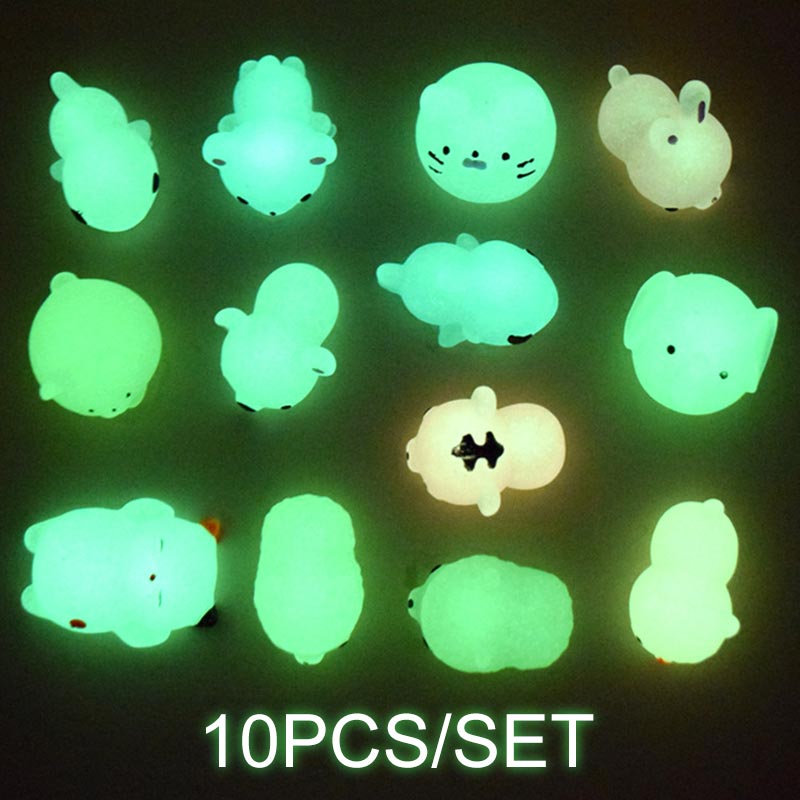 10 stks/set Glow In The Dark Langzaam Stijgende Speelgoed Creatieve Dier Lichtgevende Speelgoed Decompressie Speelgoed Stress Relax Druk Speelgoed: Default Title