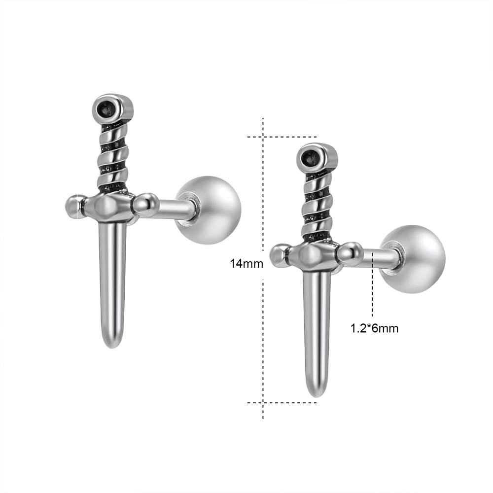 ZS Punk Style Stud Earrings soe Women Stainless Steel Earrings Snake Shape Ear Piercing Jewelry Accessories Girls: 12