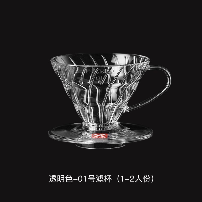 Hario V60 Coffee Dripper Heat Resistant Resin Coffee Filter Barista Specialized Coffee V60 Reusable Coffee Filters Hario Genuine: Transparent   1-2cup