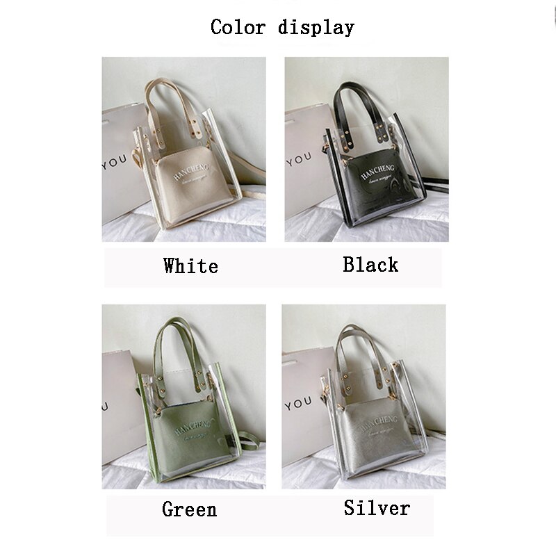 Bolsos de gelatina de PVC para mujer, de de lujo para chicas, bolsos de compras femeninos informales, cruzados con letras,