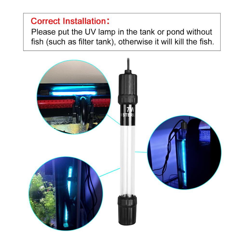 Senzeal 7W/11W Tauch UV-Licht LED Aquarium Wasser Sauber Licht Lampe für Aquarium Teich Wasser sauber