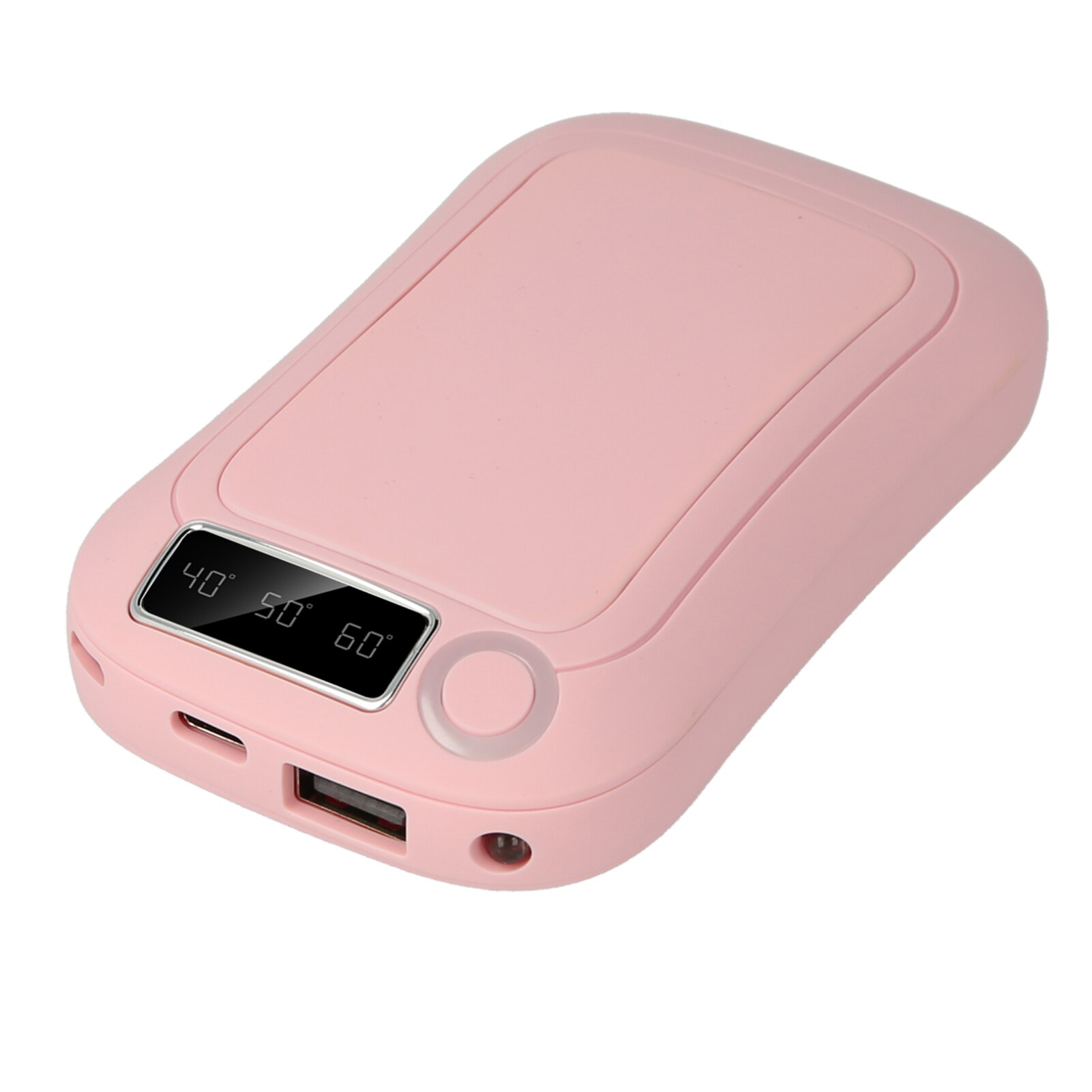 3-in-1 Hand Warmer&Power Bank&Flashlight Electric Hand Warmer USB Rechargeable 40/50/60℃ 3 Heating Warm Setting LCD Digital: Pink  5000mAh
