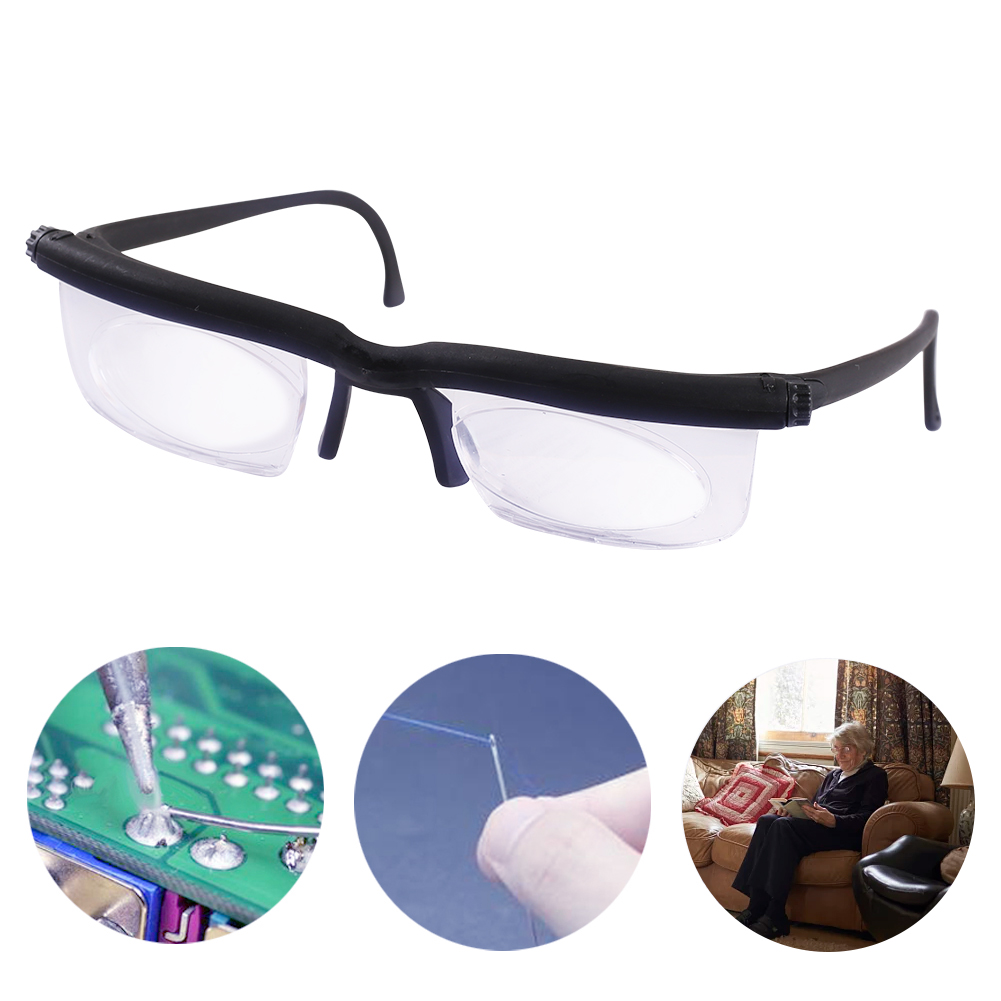 Verstelbare Sterkte Lens Eyewear Variabele Focus Afstand Vision Zoom Bril Beschermende Vergrootglazen
