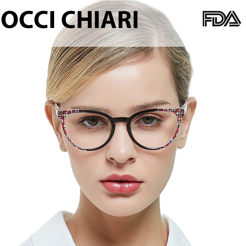 OCCI CHIARI, gafas de luz azul, Marcos cristal óptico gafas Vintage para mujer, gafas de ordenador transparentes, gafas graduadas para miopía, Marco óptico