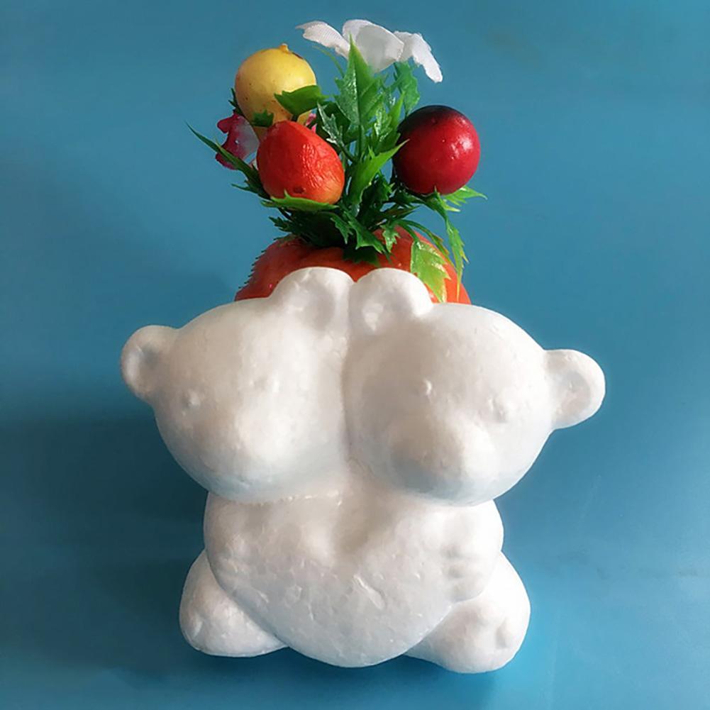 Mousse de polystyrène 2 pièces | Animal Double ours blanc bricolage, artisanat de modélisation, jouets pour fête de noël, décoration de mariage, de nouvel an