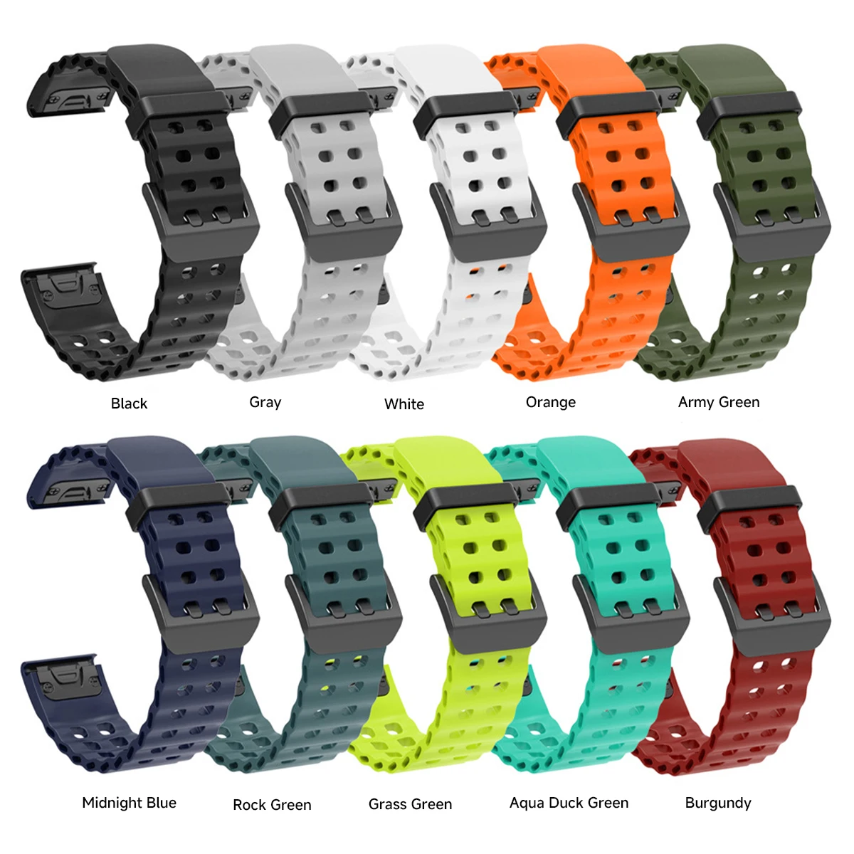 QuickFit 22mm 26mm Silicone Strap For Garmin Fenix 8 E 7 7X 6X Pro 5XPlus Epix Pro Gen 2 47mm 51mm/Enduro 3 Watchband Correa
