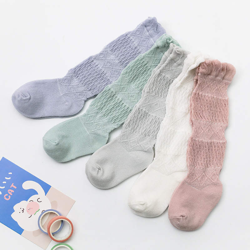 Wecute Frühling Herbst unisex Baby Jungen Lange Socken Baumwolle freundlicher Socke Kniehohe freundlicher Mädchen Socken Einfarbig Bein wärmer