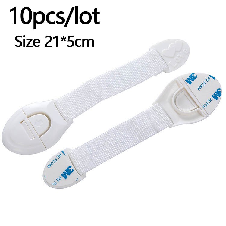 5Pcs/10pcs baby safety Lock Plastic Drawer Door Toilet Cabinet Cupboard Safety Locks baby protection child newborns: 10pcs white