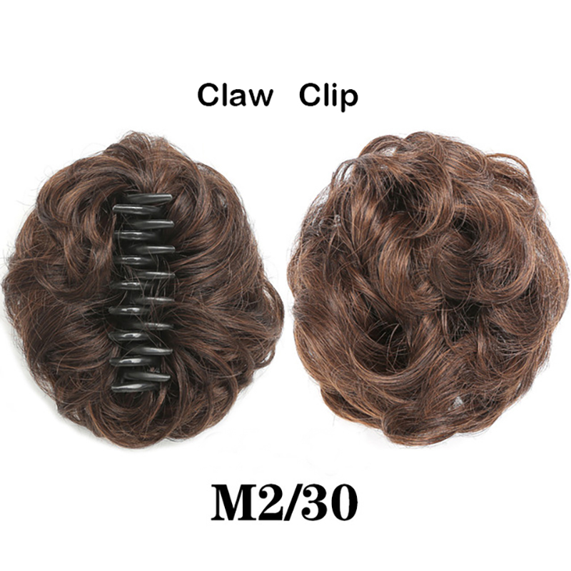 Sunslymei synthetischer Haarknoten zum Anklipsen, Chignon-Haarteil, lockige, unordentliche Pferdeschwanz-Haarverlängerungen, Scrunchie-Haarteile für Frauen